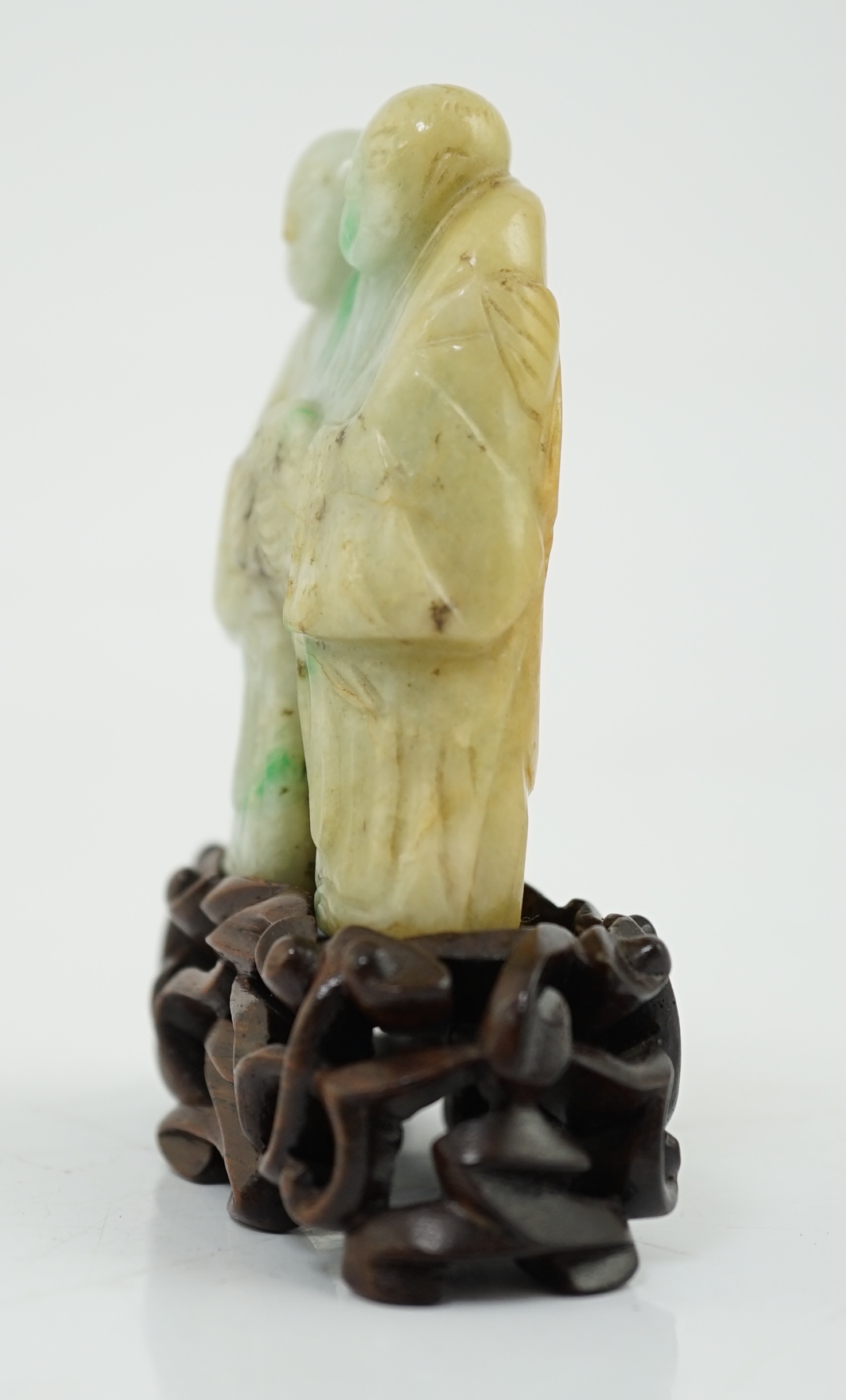A Chinese jadeite group of the He He Erxian, 19th century